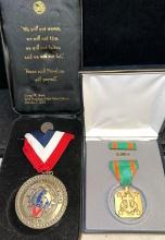 2 US Military Awards- Navy Achievement and Army National Guard Team awarded by Pres. W. Bush