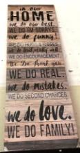 In our Home We Do... Wall sign 46" tall