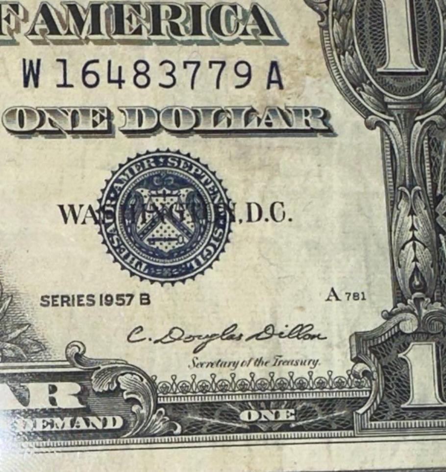 Two $1 Silver Certificates 1957B