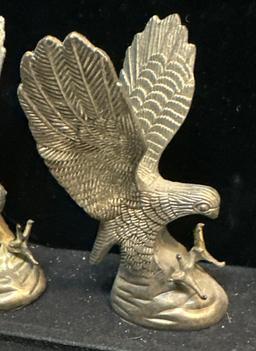 3 Hampshire Genuine Silverplated Eagle sculptures