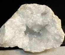 Natural White Clear Quartz Crystal Geode - Large Size 4" x 6"