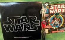 VTG Star Wars Collectibles,1977 Motion Picture Soundtrack Record,1977 Comic Book &3-1980 LFL Figures