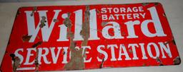 Porcelain Willard Storage Battery Service Station Date 1917