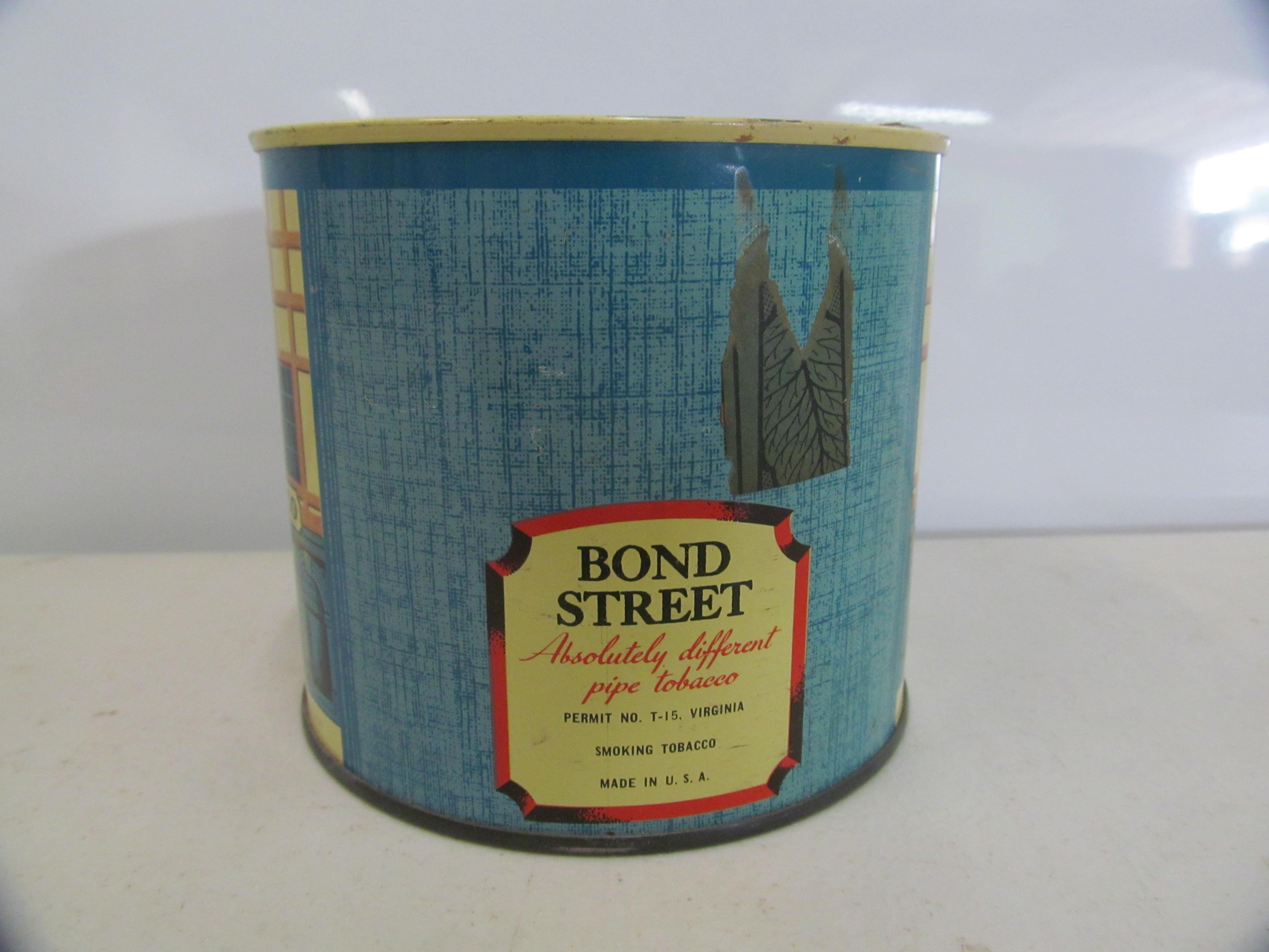 Bond Street; pipe tobacco canister established over 100 years