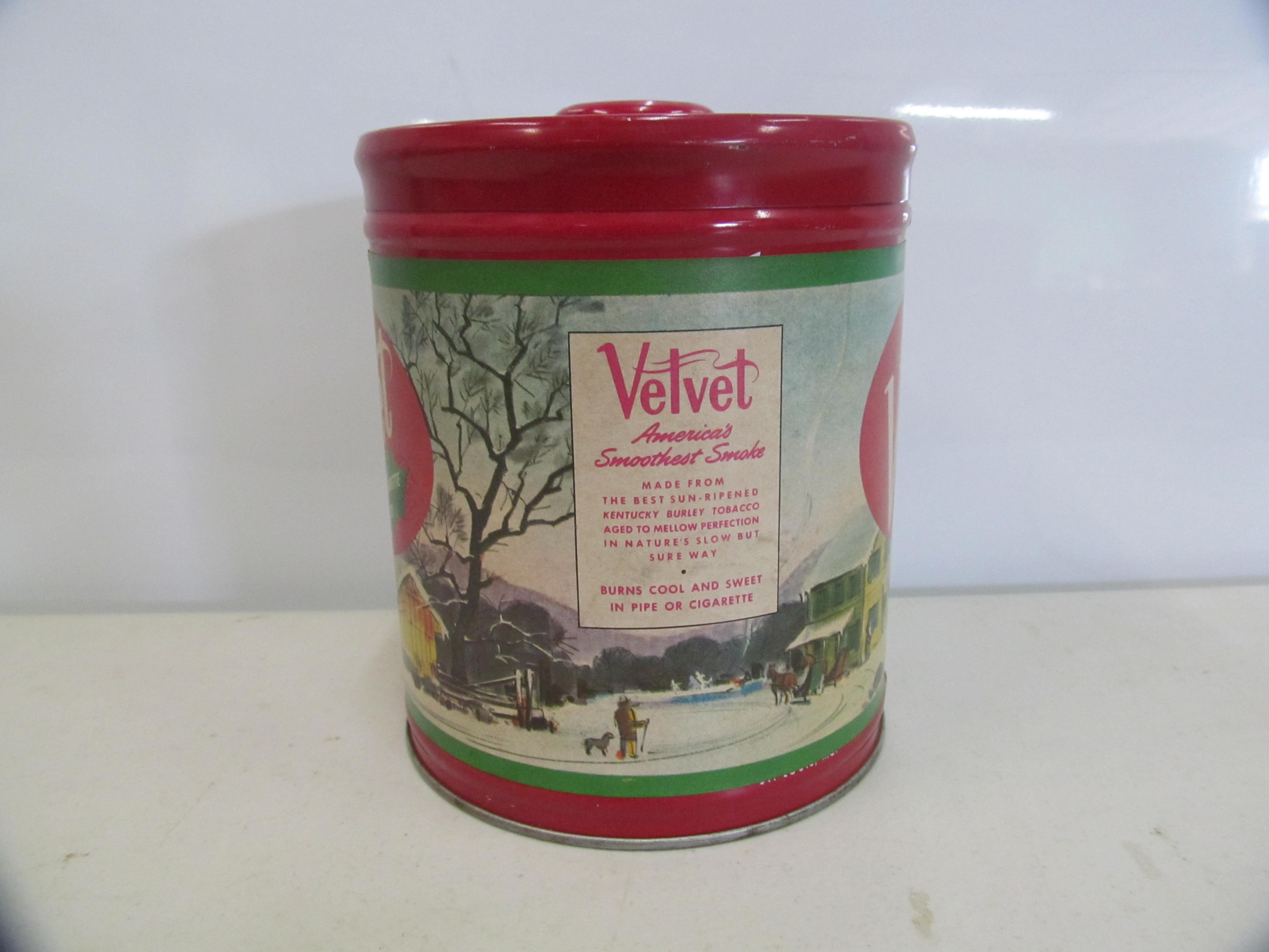 Velvet; Pipe and Cigarette tobacco seasons greetings canister