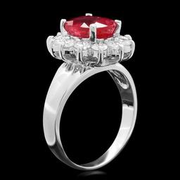 14k White Gold 3.50ct Ruby 1.00ct Diamond Ring