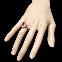 14k White Gold 3.50ct Ruby 1.00ct Diamond Ring