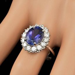 14k Gold 4.00 Ct Tanzanite 1.00ct Diamond Ring