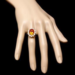 14k Gold 4.50ct Citrine 1.35ct Diamond Ring