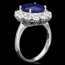 14k Gold 5.00ct Sapphire 1.25ct Diamond Ring