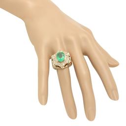 14K Gold 4.89ct Emerald 1.08cts Diamond Ring