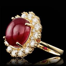 14k Yellow Gold 9.50ct Ruby 1.40ct Diamond Ring