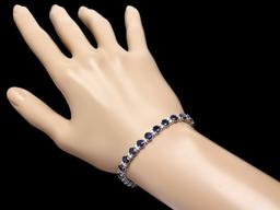 14k Gold 14ct Sapphire 1.80ct Diamond Bracelet