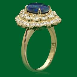 14k Gold 1.78ct Opal 1.72ct Diamond Ring