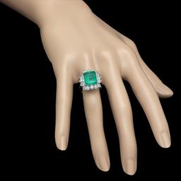 18K Gold 4.18 Emerald 2.00 Diamond Ring