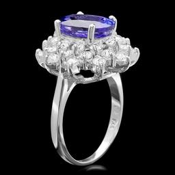 14k Gold 3.50ct Tanzanite 1.70ct Diamond Ring