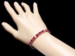 14k Gold 24.8ct Ruby 1.25ct Diamond Bracelet