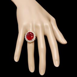 14k Yellow Gold 21.50ct Ruby 2.00ct Diamond Ring