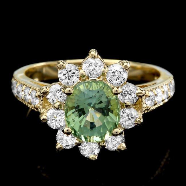 14k Gold 1.74ct Tourmaline 1.10ct Diamond Ring