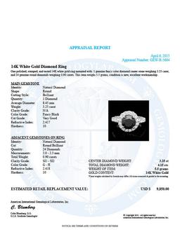 14k White Gold 4.15ct Diamond Ring