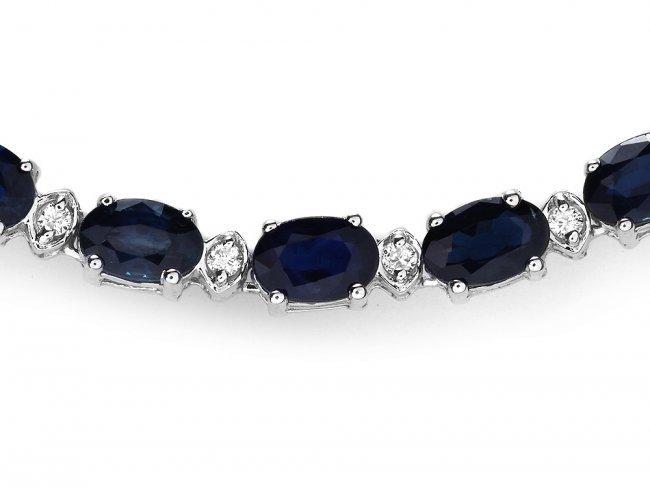 14k Gold 26.50ct Sapphire 1ct Diamond Necklace