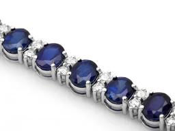 14k Gold 14ct Sapphire 1.80ct Diamond Bracelet