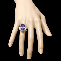 18k Gold 14.00ct Tanzanite 1.50ct Diamond Ring