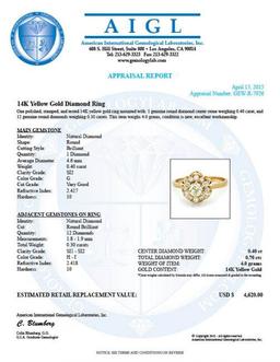 14k Yellow Gold .7ct Diamond Ring