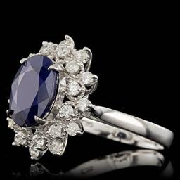 14k Gold 3.50ct Sapphire 0.70ct Diamond Ring