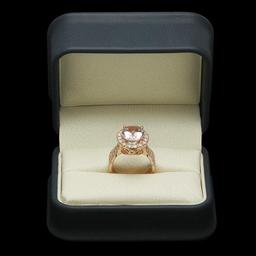 14K Gold 8.3ct Morganite 1.40ct Diamond Ring