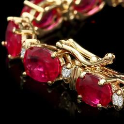 14k Gold 19.00ct Ruby 0.80ct Diamond Bracelet