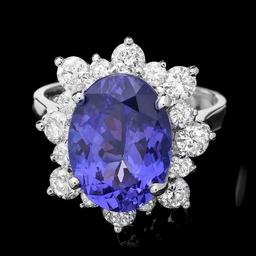 14k Gold 5.50ct Tanzanite 1.40ct Diamond Ring