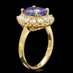 14k Gold 4.00ct Tanzanite 1.00ct Diamond Ring