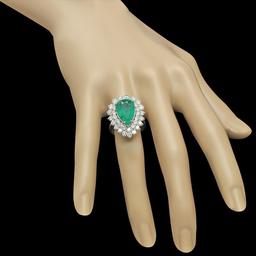 14K Gold 5.12ct Emerald & 2.75ct Diamond Ring