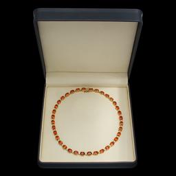 14K Gold 60.15ct Citrine Diamond Necklace