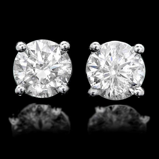 14k White Gold 1.60ct Diamond Earrings