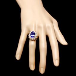 14k Gold 7.40ct Tanzanite 2.20ct Diamond Ring