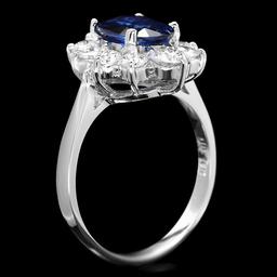 18k Gold 1.80ct Sapphire 1.20ct Diamond Ring