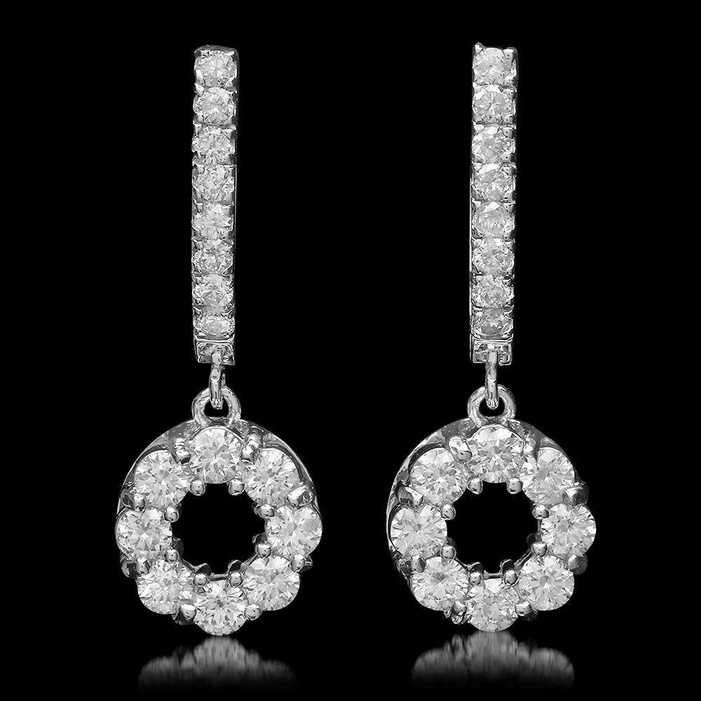 14K Gold 1.78ct Diamond Earrings