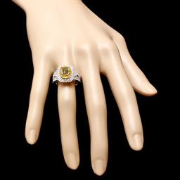 14k Gold 3.50ct Sapphire 3.50ct Diamond Ring