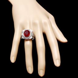 14k White Gold 10.00ct Ruby 0.80ct Diamond Ring