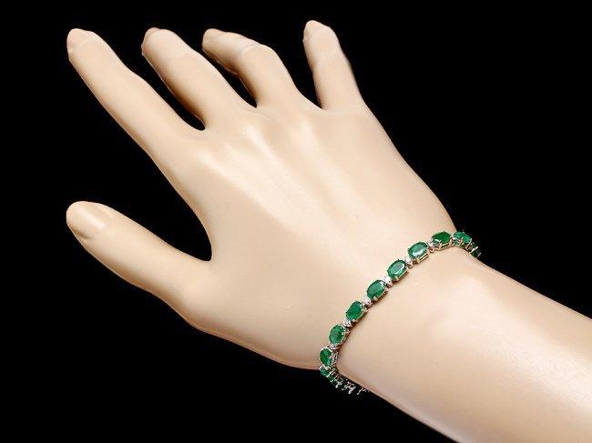 18k Gold 11ct Emerald 0.60ct Diamond Bracelet