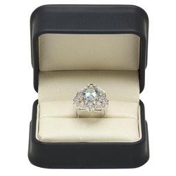 14K Gold 3.81ct Aquamarine 0.99ct Diamond Ring