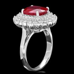 14k White Gold 4.50ct Ruby 1.40ct Diamond Ring