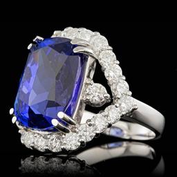 18k Gold 16.00ct Tanzanite 2.60ct Diamond Ring