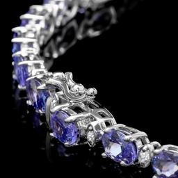 14k 26.00ct Tanzanite 1.10ct Diamond Necklace