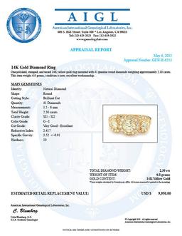 14k Yellow Gold 2.3ct Diamond Ring