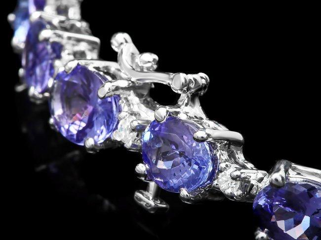 14k 19.50ct Tanzanite 0.80ct Diamond Bracelet