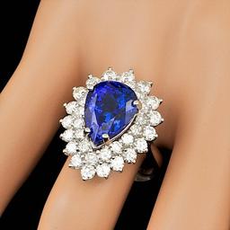 18k Gold 6.50ct Tanzanite 2.40ct Diamond Ring