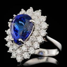 18k Gold 6.50ct Tanzanite 2.40ct Diamond Ring